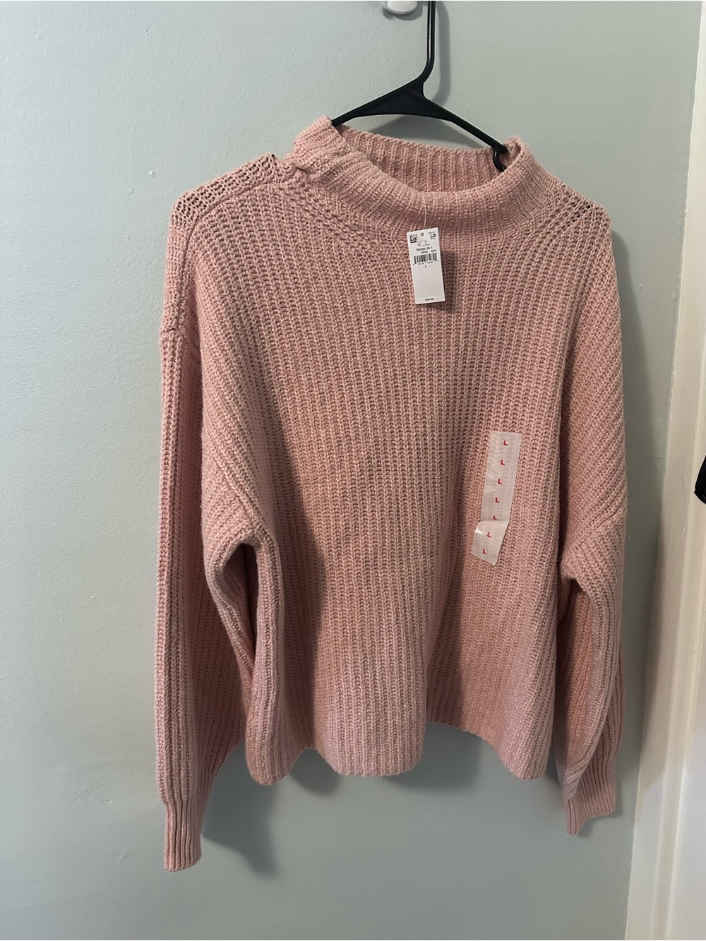 Old Navy Dusty Pink Ribbed Turtleneck Sweater
